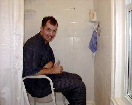 Tom in the shower
