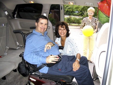 Tom and Lori in the van.